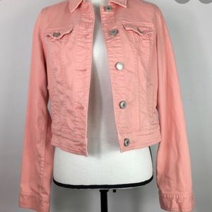 American Eagle Salmon Pink Denim Jacket